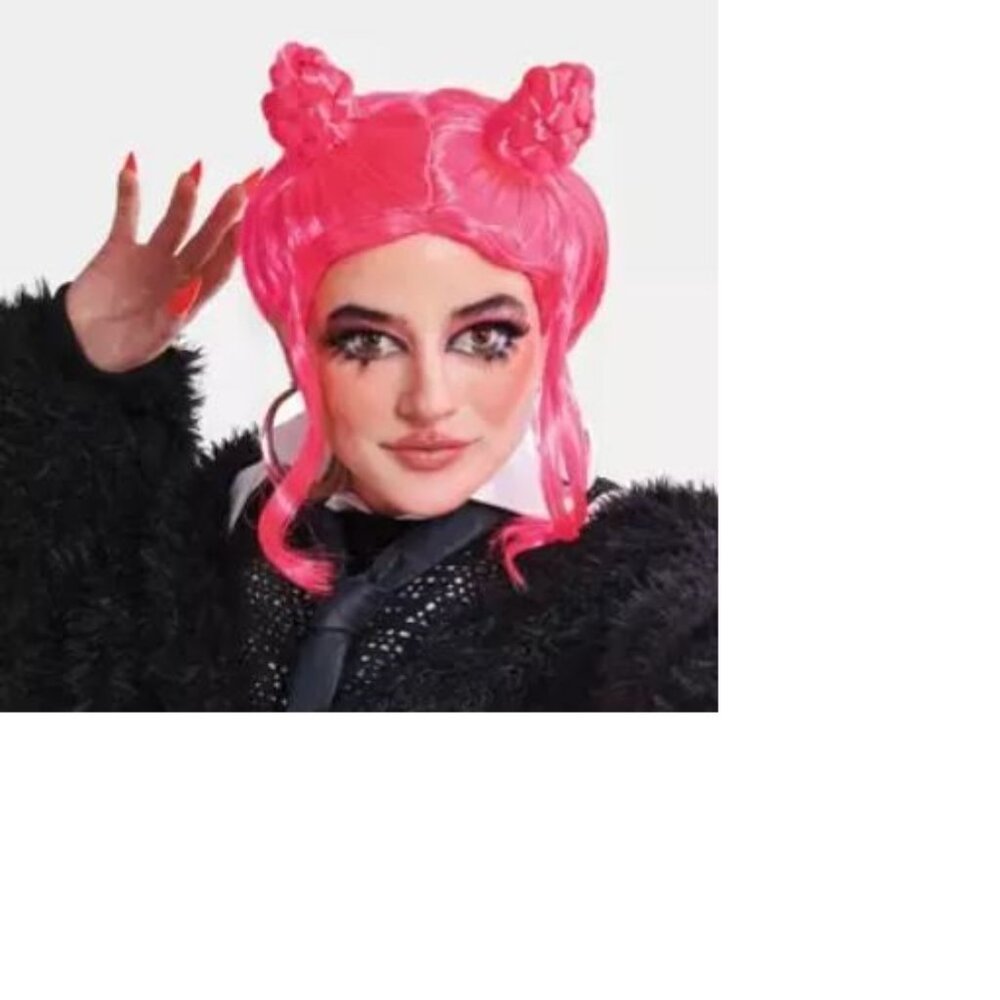 Diva Wig Halloween Wig Costume Accessory Pink Side Burns Adult Teen 14+
